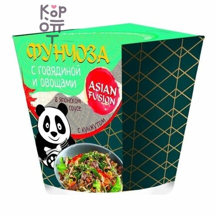 Asian Fusion Фунчоза с говядиной и овощами вársо соусе с кунжутом, 68 г