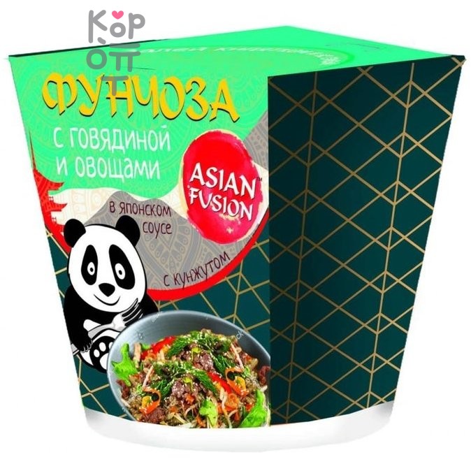 Фунчоза с говядиной и овощами в японском соусе с кунжутом, Asian Fusion, 68гр.