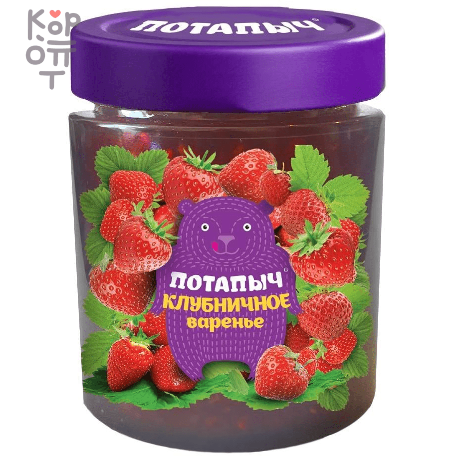 Варенье клубничное, Потапычъ, 280гр., купить с доставкой на дом фото 1 &mdash; Корейские товары для всей семьи(КорОпт)