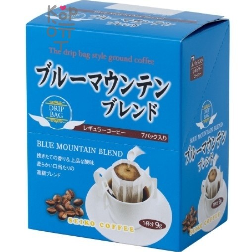 Seiko Coffee Blue Mountain Blend - Кофе молотый Голубая Гора дрип-бэг 7шт.*10гр. в упаковке.