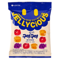 Lotte Jellycious Gummy Gummy Fruit Jelly - Жевательный мармелад Гуми-Гуми 3 вкуса (апельсин, виноград, персик), 70гр.
