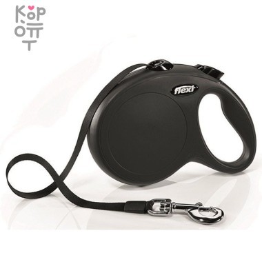 flexi рулетка New Classic L (до 50 кг) лента 5 м черная — Корейские товары для всей семьи(КорОпт)