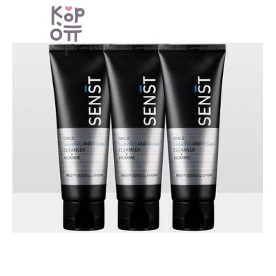 Medi Flower Foam Cleanser Homme &amp; Senst Once Shaving - Пена мужская для бритья и умывания, 120 мл