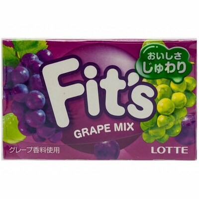Lotte Резинка жевательная FIT`S Grape MIX 24,6гр.