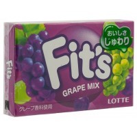 Lotte Резинка жевательная FIT`S Grape MIX 24,6гр.