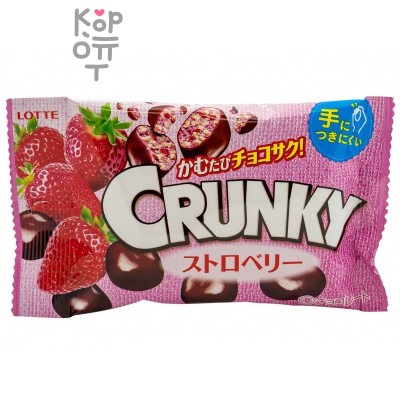 Lotte Crunky Шоколадное драже с Клубничной начинкой 32 г