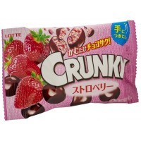 Lotte Crunky Шоколадное драже с Клубничной начинкой 32 г