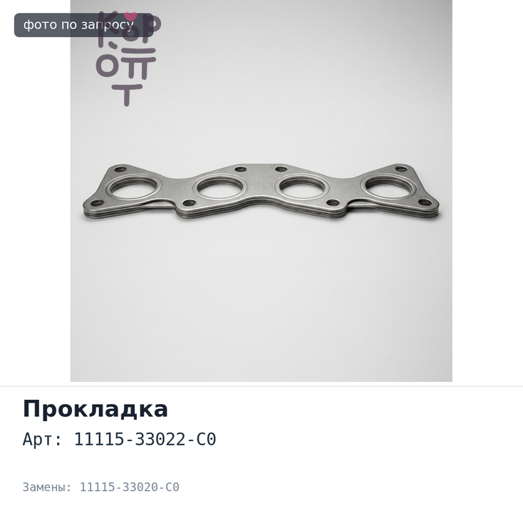 Прокладка ГБЦ 1NDTV 11115-33022-C0, 11115-33020-C0 металлический для TOYOTA
