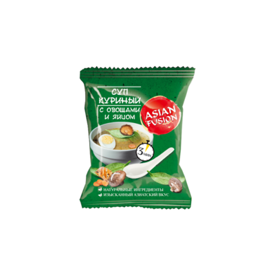 ASIAN FUSION — Суп куриный с овощами и яйцом п/п 8 г 1/20