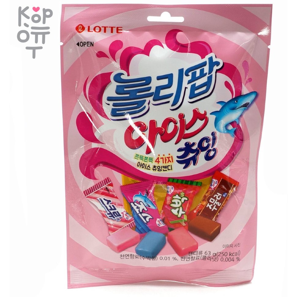 Lotte Chewing Candy Shark - Жевательные конфеты Акулы с фруктовым вкусом,  63гр. по цене 3 520 руб. в интернет магазине Корейские товары для всей  семьи(КорОпт)