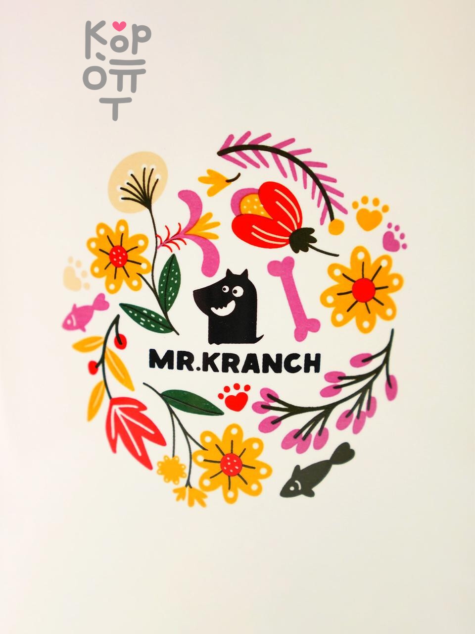 Бокс Mr.Kranch керамический для хранения корма для собак Цветы Прованса 1900мл. розовый