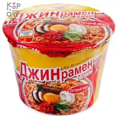 Лапша быстрого приготовления OTTOGI Jin Ramyen Hot Джин Рамён острая 110гр. &mdash; Корейские товары для всей семьи(КорОпт)