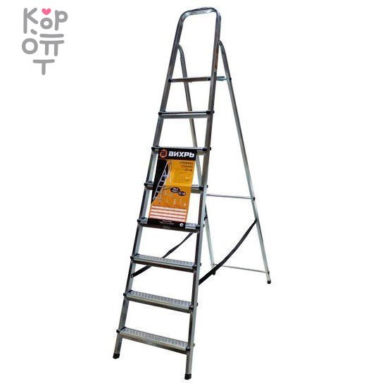 Стремянка алюминиевая ВИХРЬ СА 1х8, купить с доставкой на дом фото 1 — Корейские товары для всей семьи(КорОпт)