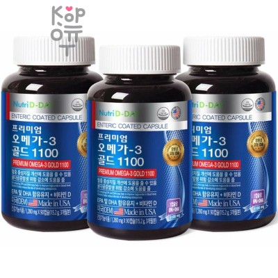 Nutri D-Day Omega 3 Gold 1100 - Добавки Омега3, 1020 мг × 90капс.