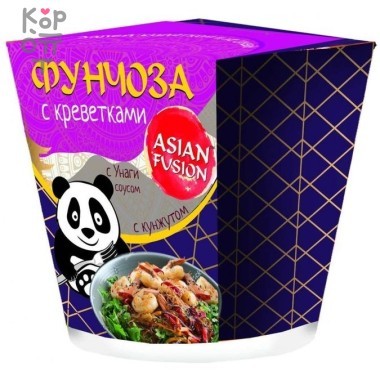 Фунчоза с креветками и соусом унаги с кунжутом, Asian Fusion, 67г &mdash; Корейские товары для всей семьи(КорОпт)