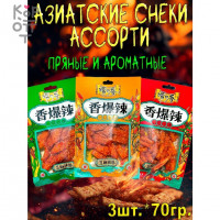 Снэк пшеничный Maojinsong Foods острый со вкусом кунжута, пряный и острый, 70гр.