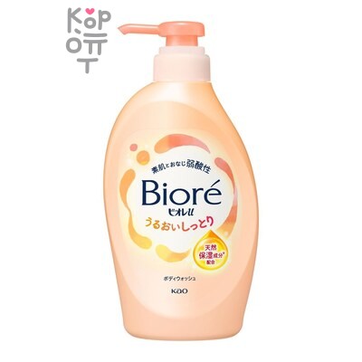 KAO "Biore U" — Увл. гель для душа с биотином и маслами с фрукт. ароматом (подх. для чувств. кожи) 480 мл