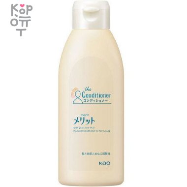 KAO Conditioner - Кондиционер "Merit" для чувствительной кожи головы, склонной к перхоти и зуду, препятствующий оседанию пыли (слабокислотный) «Успокаивающий и увлажняющий» 200мл. &mdash; Корейские товары для всей семьи(КорОпт)