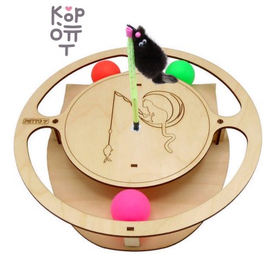 Игровой комплекс для кошек Круг с шариками с на пружине — ИГРУШКИ
