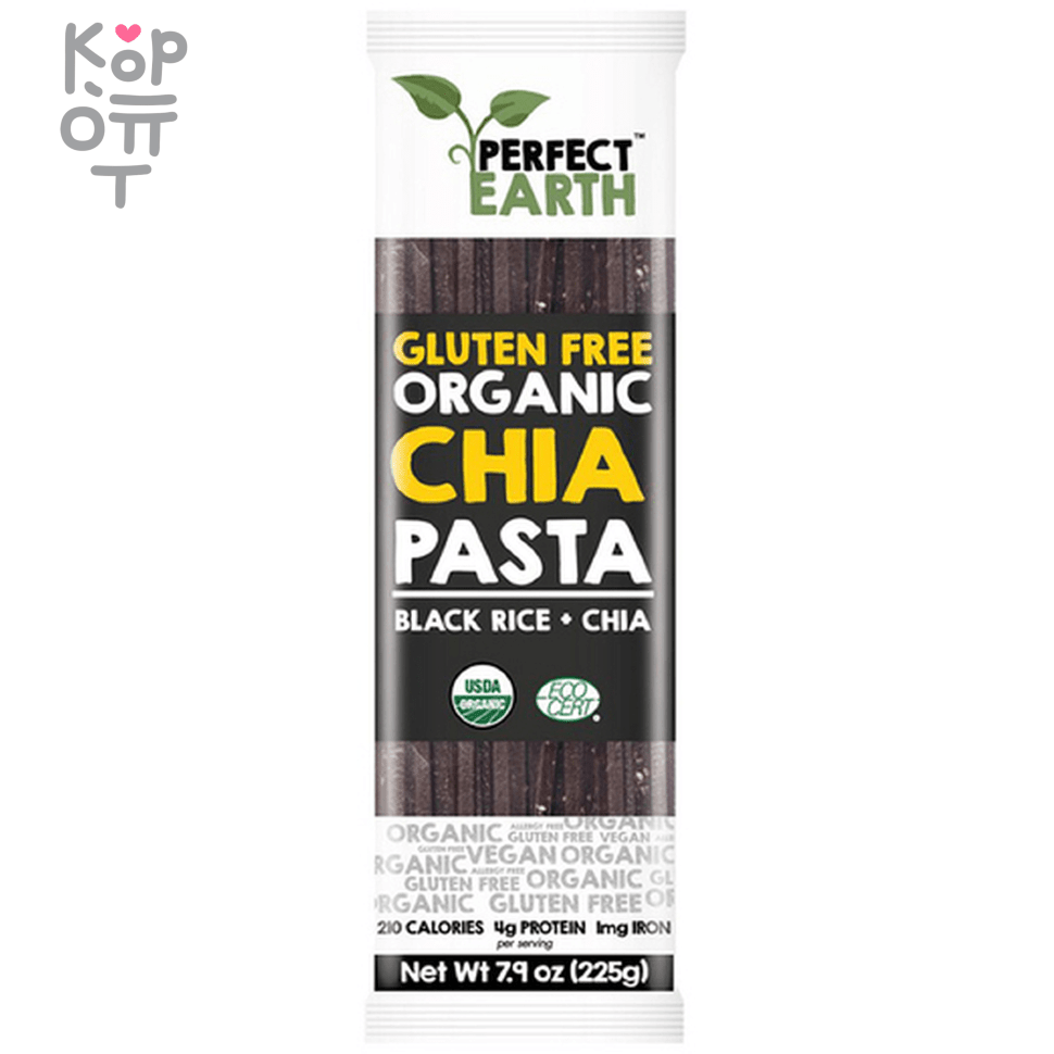 Лапша Органическая рисовая «Черный рис и семена чиа» Perfect Earth Chia  Pasta - Black Rice, 225гр. по цене 425 руб. в интернет магазине Корейские  товары для всей семьи(КорОпт)