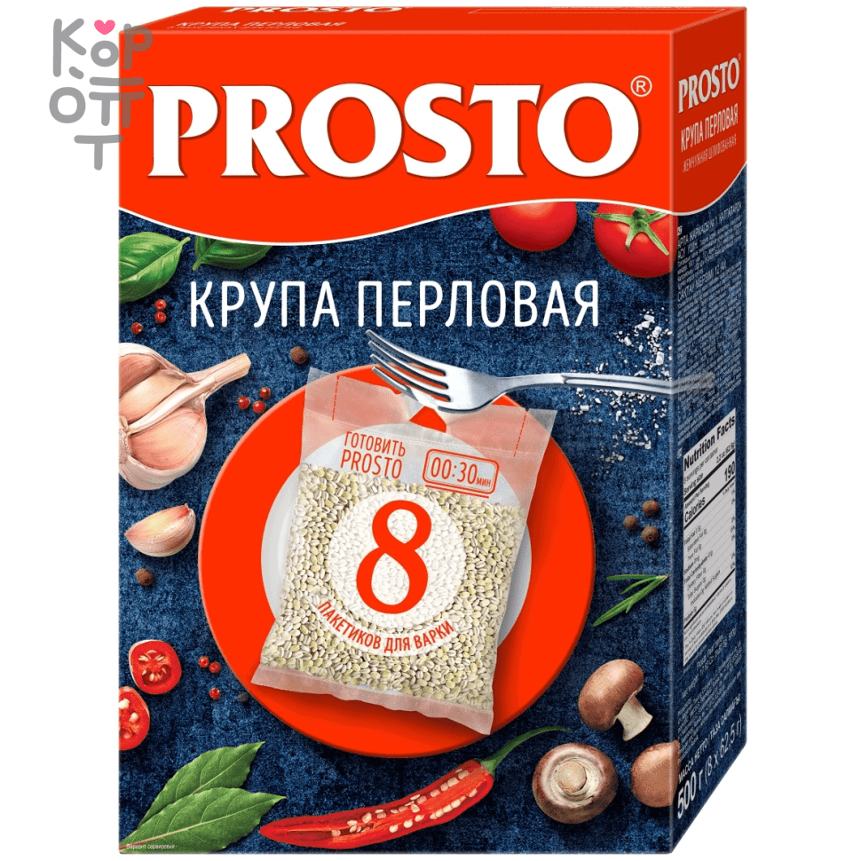 Prosto - Крупа перловая в варочных пакетах 500гр., купить с доставкой на дом фото 1 &mdash; Корейские товары для всей семьи(КорОпт)