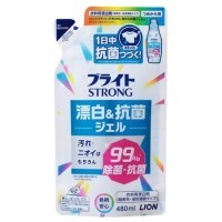 LION "Bright STRONG" - Гель-отбеливатель кислородный "Супер яркость" (для стойких загрязнений, с антибактериальным эффектом).