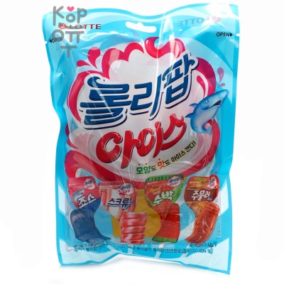 Lotte Lollipop ice candy - Детские леденцы на палочке мороженное, с фруктовыми вкусами, (12шт.)132гр.