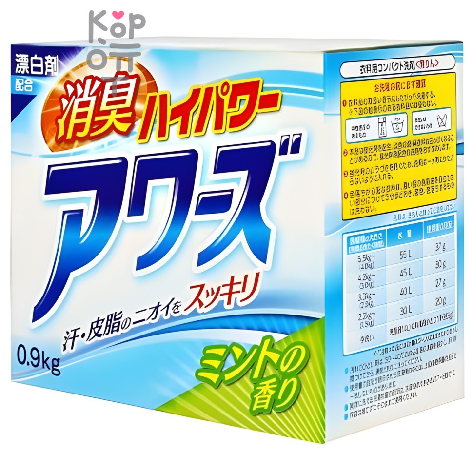 ROCKET SOAP Awa's High-Power Deodorant - Порошок стиральный с отбеливателем, мятный, 900гр.