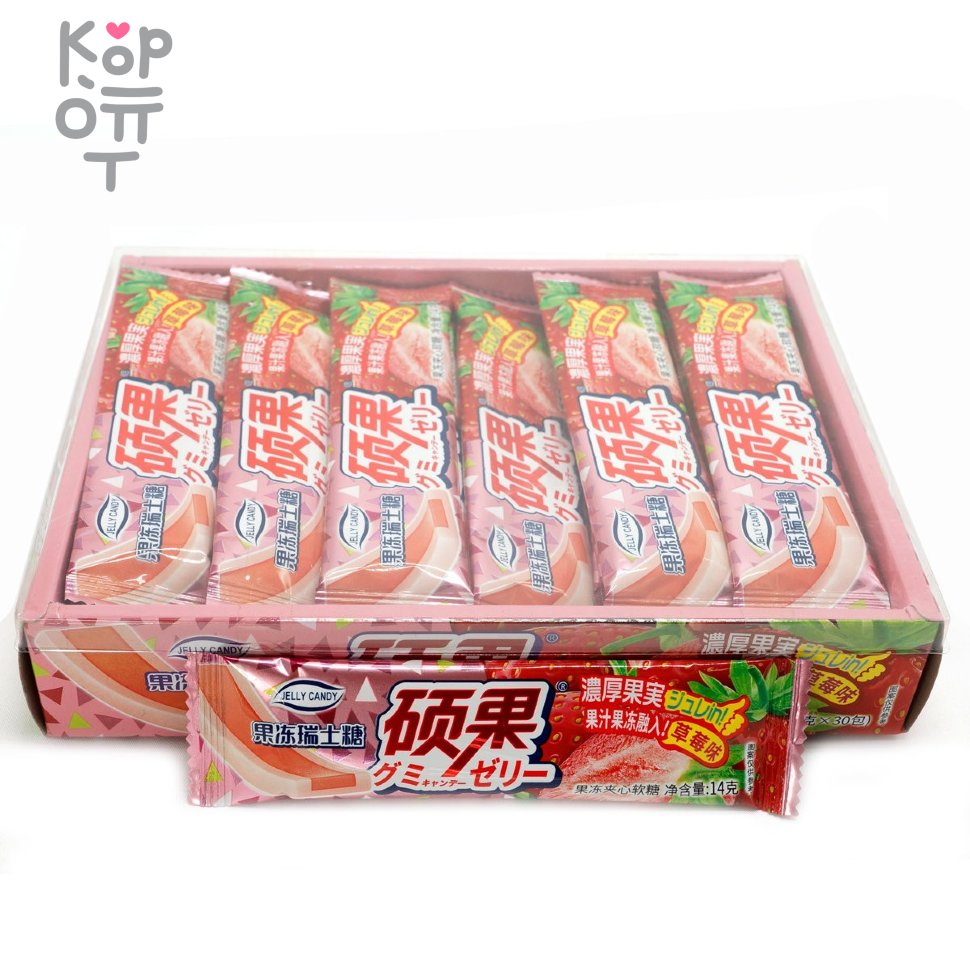 Тянучка Jelly Candy Сэндвич с желе и вкусом Клубники, купить с доставкой на дом фото 1 &mdash; Корейские товары для всей семьи(КорОпт)