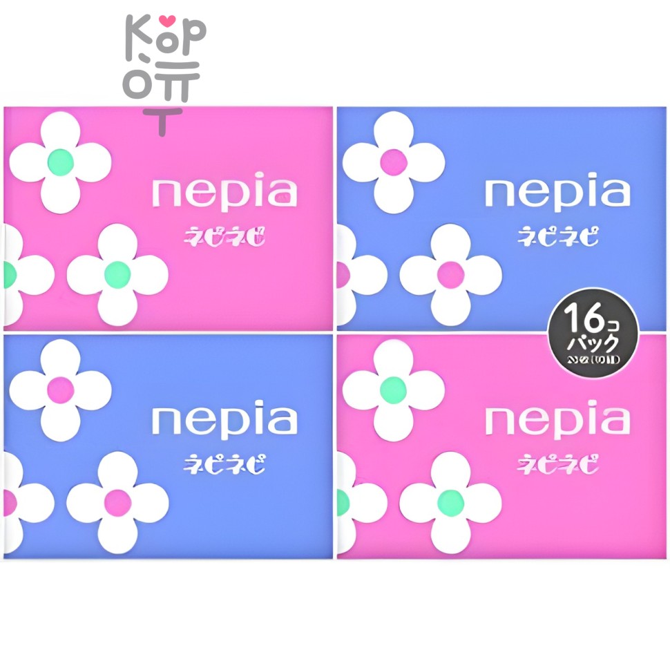 NEPIA nepi nepi Бумажные двухслойные носовые платки 10шт., упаковка 16 шт.