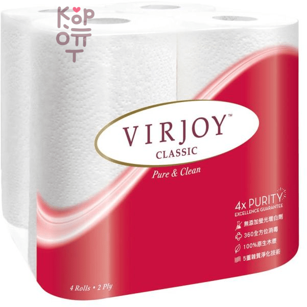 Gold Hond Ye Paper Virjoy Kitchen Roll - Кухонные полотенца жиропоглощающие, двухслойные, плотные, тиснёные 70листов*4 рулона.