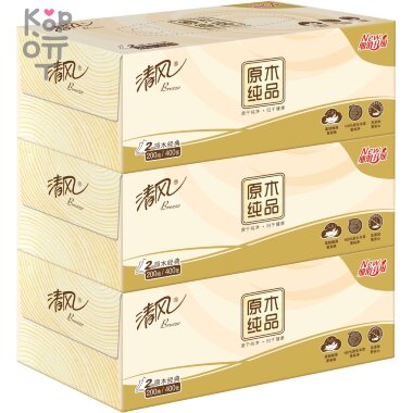 Gold Hond Ye Paper Breeze Facial Tissue - Салфетки бумажные Салфетки бумажные плотные 200шт.*3коробки. — Корейские товары для всей семьи(КорОпт)