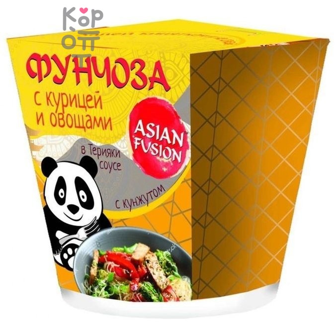 Фунчоза с курицей и овощами в соусе терияки с кунжутом, Asian Fusion, 67г