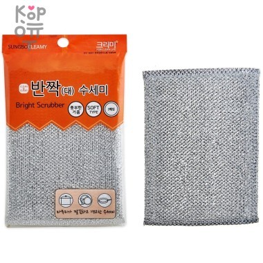 SB CLEAN&amp;CLEAR - Губка для мытья посуды №038 Bright - L 20см*14см*0,9см нейлон полиэстер &mdash; Корейские товары для всей семьи(КорОпт)