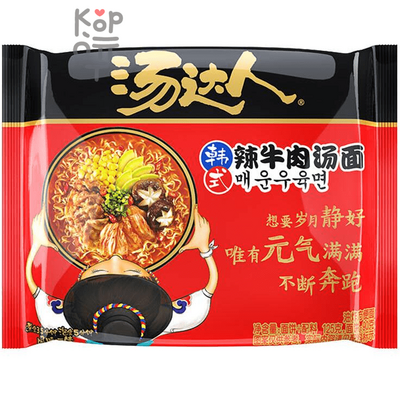 Лапша быстрого приготовления Uni-Tang Korean spicy beef noodle soup, суп с лапшой из говядины по-корейски, 125гр.