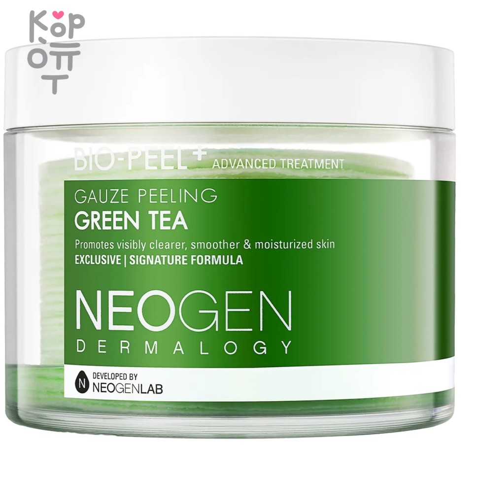 Neogen Dermalogy Bio-Peel Gauze Peeling Green Tea - Успокаивающие пилинг-пэды с Зеленым Чаем 30шт./200мл., купить с доставкой на дом фото 1 &mdash; Корейские товары для всей семьи(КорОпт)
